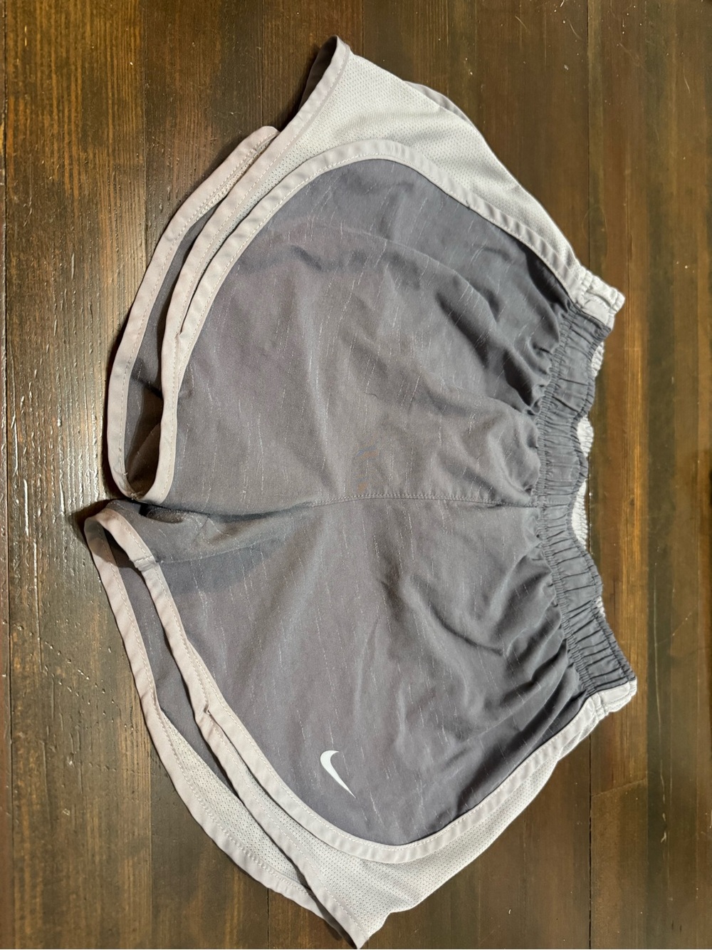 Nike Dri-FIT Women’s Running Shorts Gray White Size Small S Lined